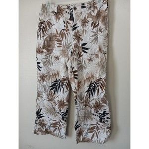 Chicos Capri Pants Women's Size 1 White Black Floral Pockets Belt loops Spring